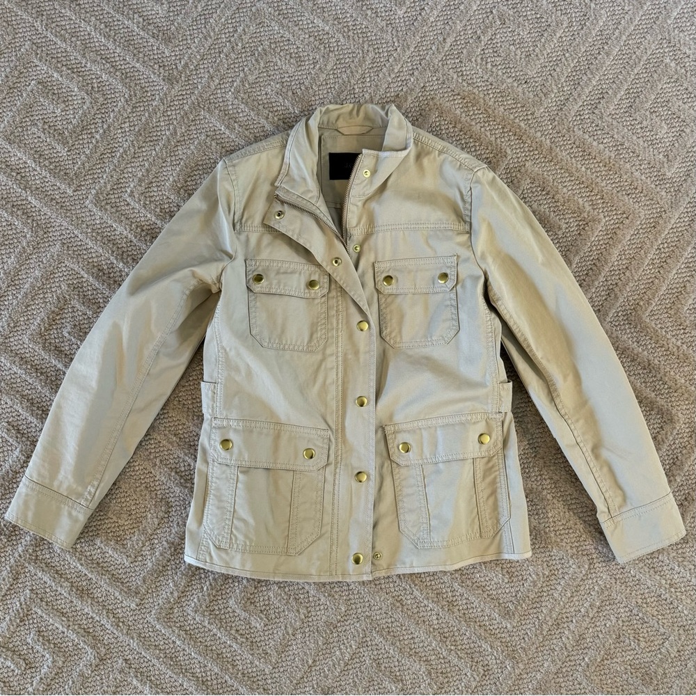 J Crew field jacket in light tan size Petite Small